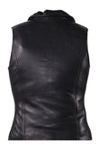 Womens Plain Classic Soft Leather Motorcycle Vest