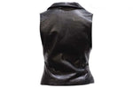 Womens Plain Classic Soft Leather Motorcycle Vest