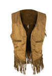 Women Western Vest with Fringe and Beads
