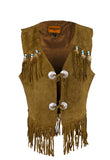 Women Western Vest with Fringe and Beads