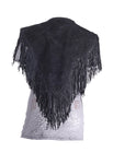 Womens Motorcycle Poncho With Beads & Fringes