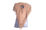 Womens Brown Poncho With Concho