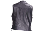 Women's Leather Zippered Vest with Side Laces