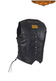 Women's Black Lambskin Leather Vest
