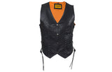 Womens Leather Motorcycle Studded Vest