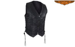 Womens Leather Motorcycle Studded Vest