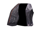 Womens Studded Leather Motorcycle Vest With Concealed Carry Pockets