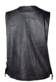 Womens Leather Vest With Concealed Carry & Side Laces