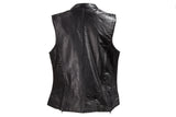 Womens Leather Motorcycle Vest With Two Gun Pockets
