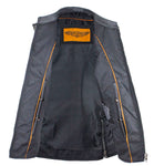 Womens Leather Motorcycle Vest With Two Gun Pockets