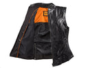 Womens Leather Motorcycle Vest With Two Gun Pockets