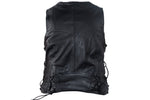 Womens Leather Motorcycle  Zip Up Leather Vest With Concealed Carry