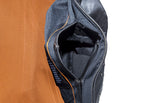 Womens Leather Motorcycle Vest With Satin Nickel Studs