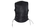 Womens Leather Motorcycle Vest With Satin Nickel Studs