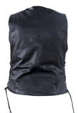 Womens Leather Motorcycle Vest With Satin Nickel Studs