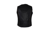 Black Reflective Gun Pocket Vest with Brown Piping