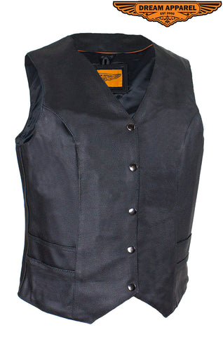 Women's Black Concealed Gun Pocket Vest W/ Side Laces