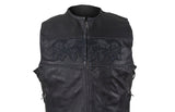 Womens Motorcycle Vest With Reflective Skulls