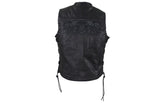 Womens Motorcycle Vest With Reflective Skulls