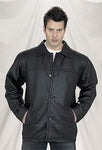Men's black Buttoned leather jacket