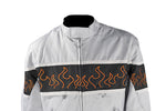 Light Textile Motorcycle Jacket w/ Flames Design - Mens