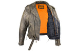 Men's Dark Brown Motorcycle Jacket with Gun Pockets