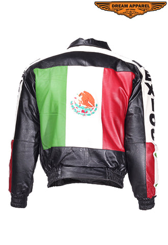 Mens Motorcycle Mexico Flag Jacket