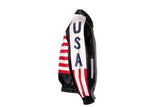 USA Flag Motorcycle Leather Jacket