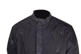Men's Black Racer Style Textile Jacket W/ Leather Patches