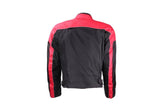 Mens Black and Red Mesh and Nylon Motorcycle Jacket