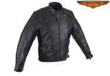 Mens Top Grade Leather Motorcycle Jacket With Sleek Collar