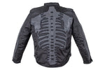 Mens Textile Motorcycle Jacket With Reflective Bones