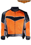 Mens Mesh and Nylon Leather Motorcycle Jacket