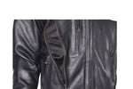 Mens Leather Motorcycle Jacket with Z/o Lining
