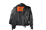 Men's Black Motorcycle Leather Jacket With Eagle