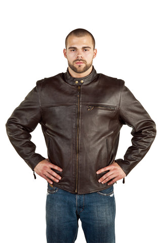 Mens Retro Brown Scooter Jacket