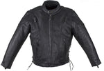 Mens Leather Racer Jacket With Side Laces