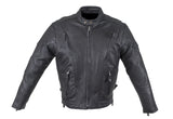Mens Cowhide Racer Leather Jacket