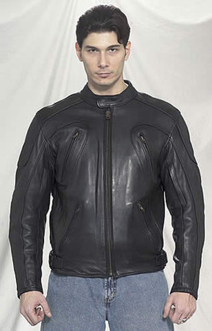 Mens Leather Jacket With Zippered Pockets