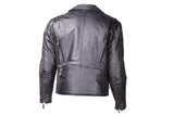 Mens Leather Jacket With Hidden Snap Down Collar