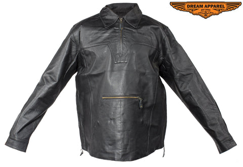 Mens Pullover Leather Shirt