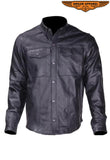 Mens Leather Shirt With Snaps