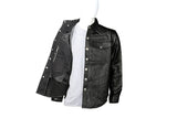 Mens Light Weight Leather Shirt With Buffalo Snaps