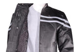 Mens Racer Jacket With Silver Racing Stripes