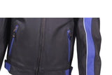 Mens Blue Racer Jacket With Reflective piping