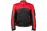 Mens Black & Red Racer Jacket With Reflective Piping