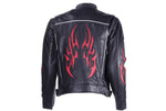 Mens Leather Motorcycle Racer Jacket