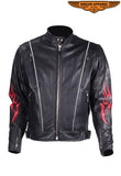 Mens Leather Motorcycle Racer Jacket