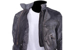 Mens Naked Cowhide Racer Style Jacket