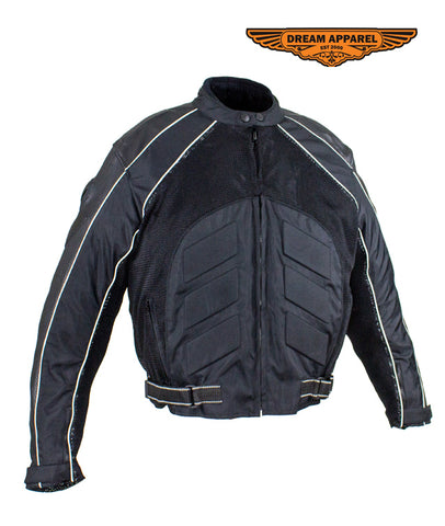 Mens Nylon & Mesh Leather Jacket